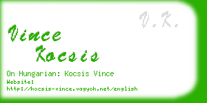 vince kocsis business card